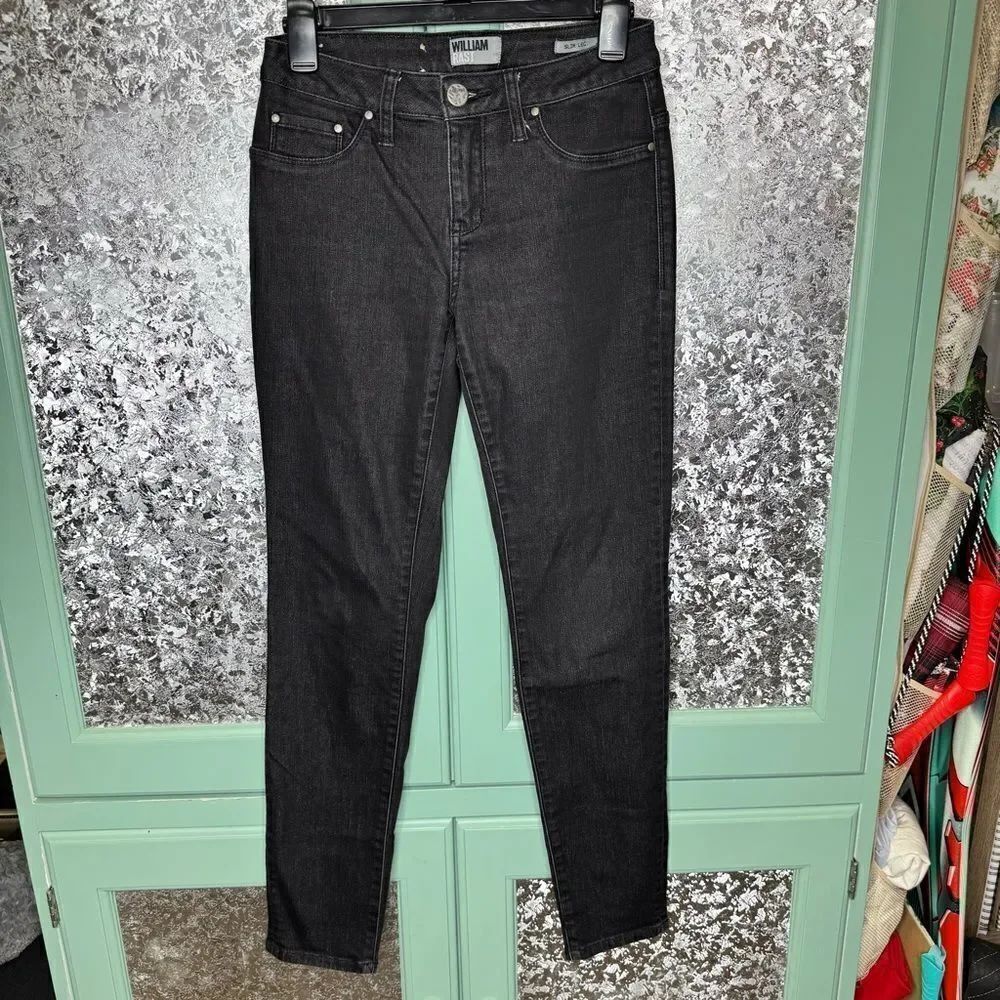 William Rast Black Wash Slim Leg Jeans Size 4 - Picture 1 of 7